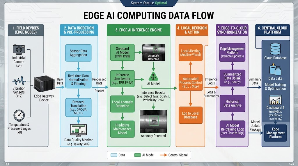 Edge AI computing data flow diagram