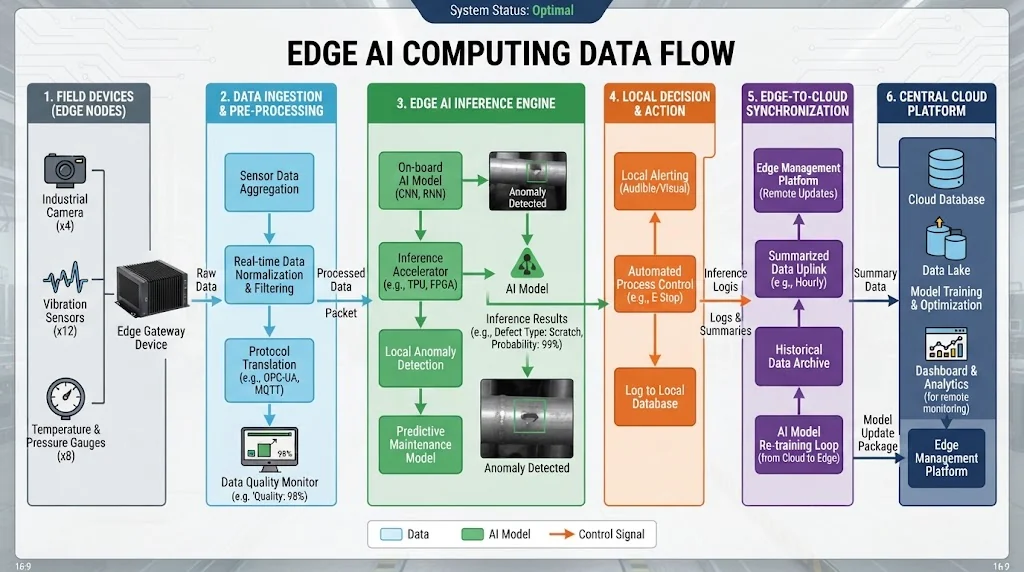 Edge AI computing data flow diagram
