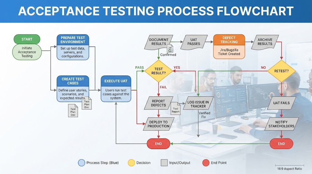 Flowchart acceptance testing