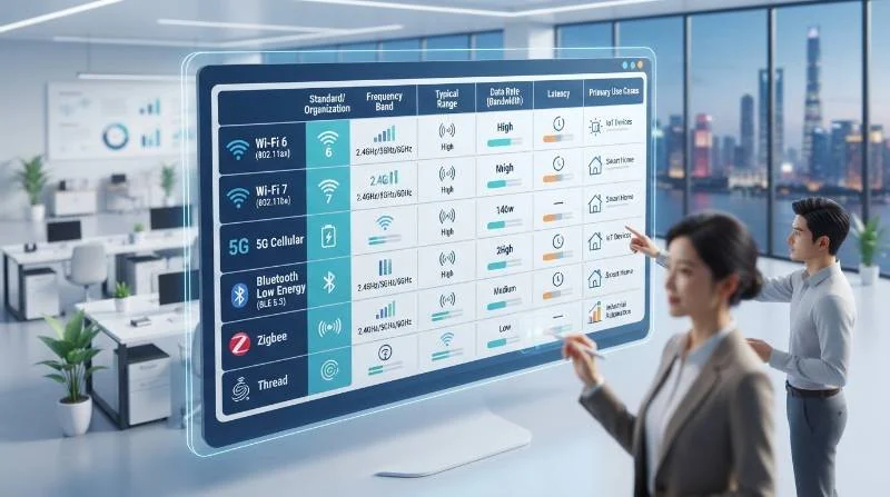 Wireless protocol comparison matrix