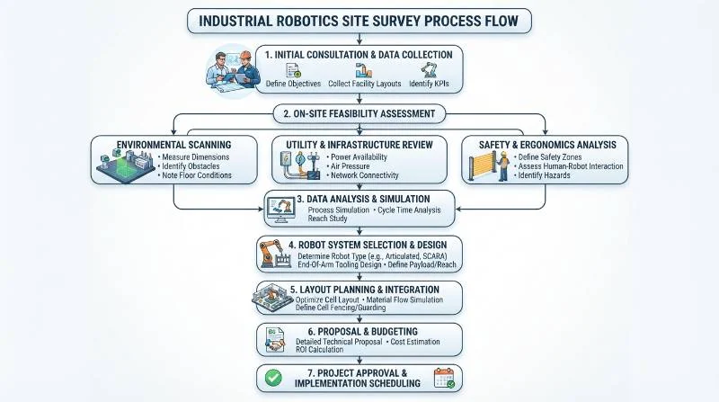 Site survey flowchart industrial robotics