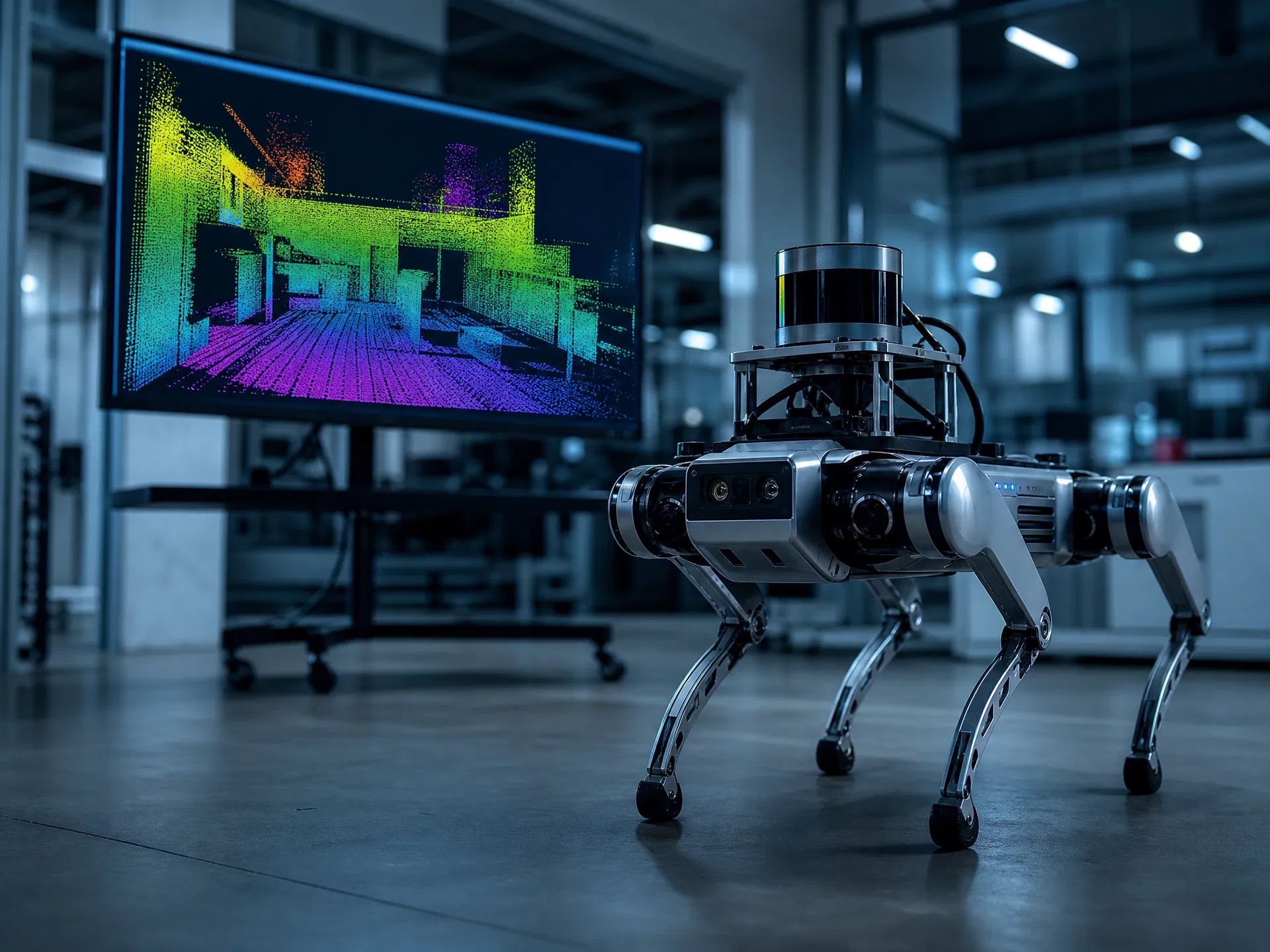 RZTL-1 with navigation kit performing autonomous indoor patrol in office building