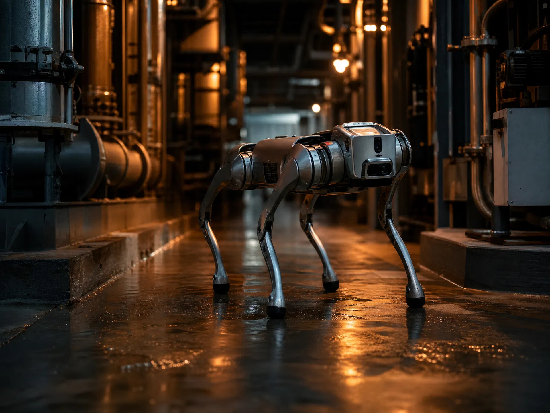 RZTL-1 GangBi robot conducting indoor light inspection and security patrol